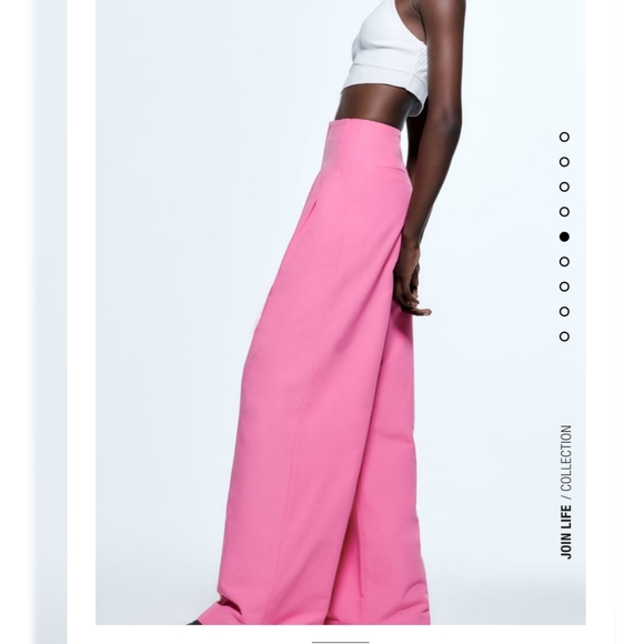 Zara Pleated Linen Blend Bloggers Favorite Pants Size S & XXL Pink NWT - Picture 11 of 13